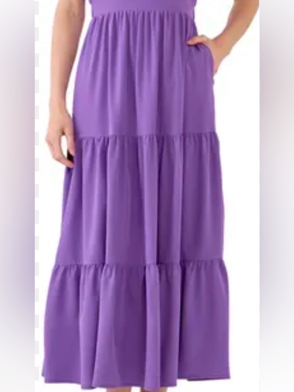 English Factory Women’s Purple Ruffle-Tiered Midi Dress - Picture 3 of 14